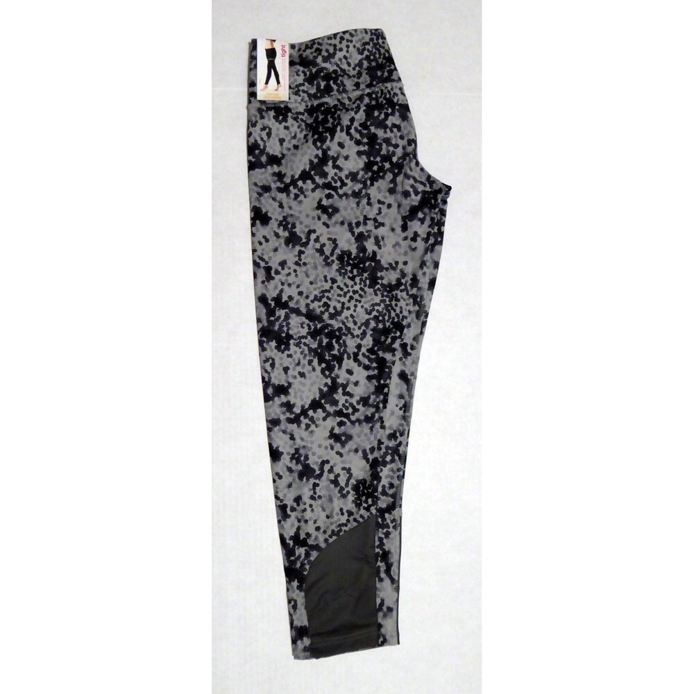 NEW adidas Women Techfit Active Leggings Mid-Rise Long  Black Grey Print